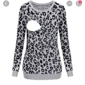 Leopard Nursing Top